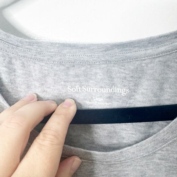 Soft Surroundings Longline Heather Gray Tank Aide Vents Classic Layering Large - Picture 5 of 8
